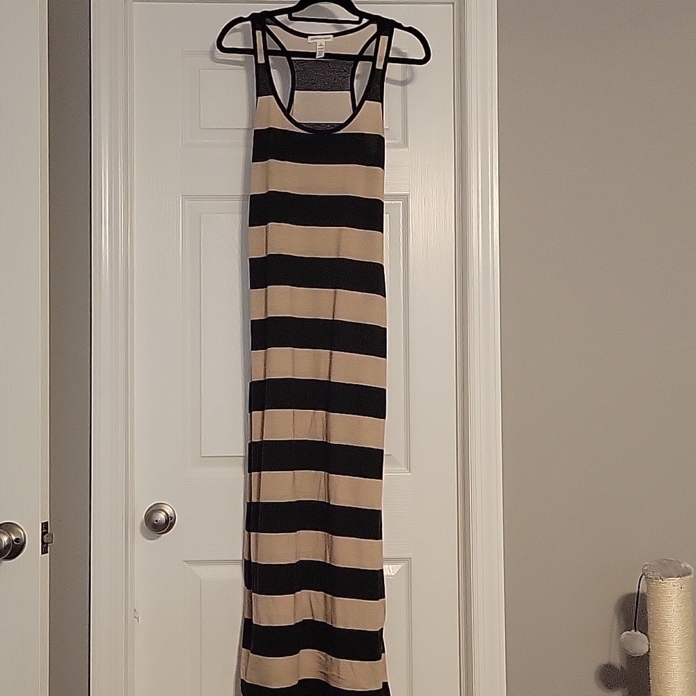 Black and tan striped maxi